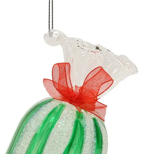 Елочное украшение "Конфета с красными лентами" 4,7*4,7*13 см, YQ1409925 - фото 2