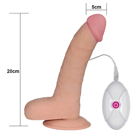 Реалістичний вібратор Lovetoy The Ultra Soft Dude 20 см тілесний - фото 7