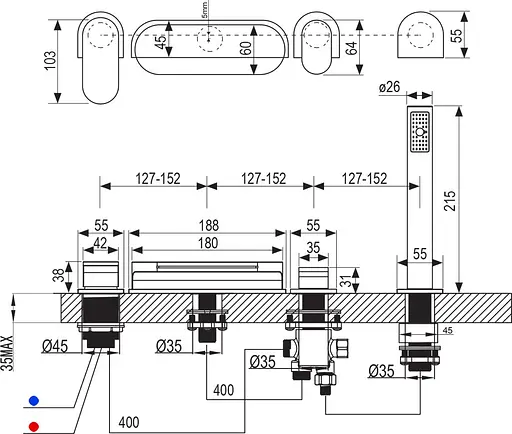 Смеситель для ванны Ravak Chrome CR 025.00 X070073 Хром - фото 6