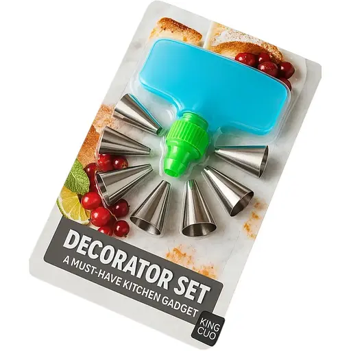 Кондитерський мішок із насадками Stenson 8 пр/наб - набір для прикрашування тортів [MD] - фото 1