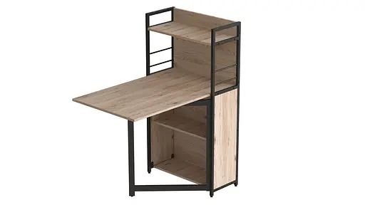 Стіл книжка з етажеркою Практик 1 Ferrum-decor 1200x640x990 Чорний метал ДСП Дуб Сан-Марино 16 мм (FRD-104612) - фото 5