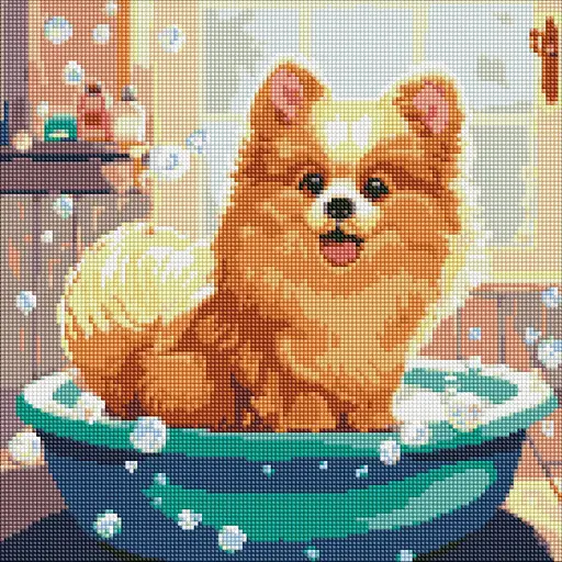 Алмазна мозаїка Маленький пухнастик AMO7800 з АВ стразами 40х40 см