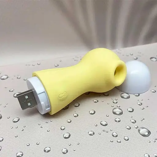 Вакуумний кліторальний вібратор Wo-sex Lilo з USB зарядкою 98×38 мм Жовтий - фото 3