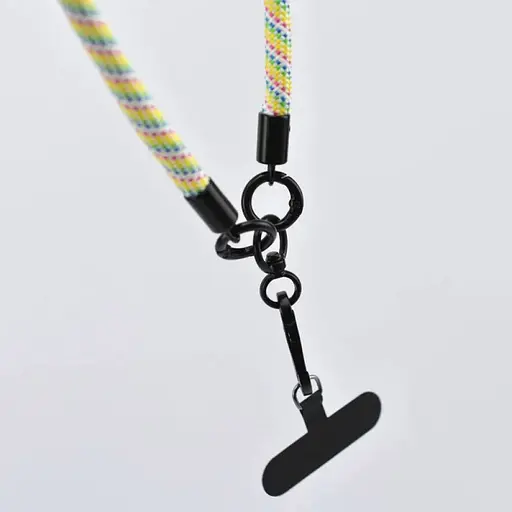 Шнур на плече для носіння смартфона 120см з карабіном + тримач для чохлів (універсальний) фіолетовий - фото 2