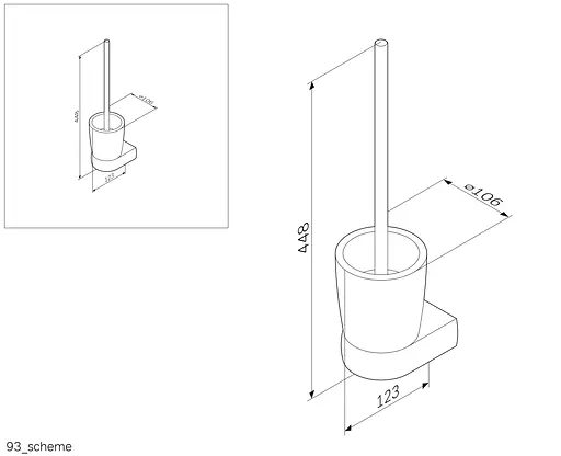 Йоршик для унітазу Am.Pm Sensation підвісний A3033300, Хром - фото 8