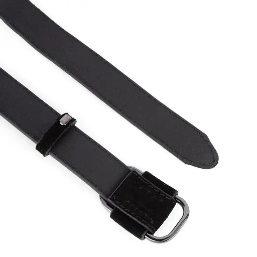 Ремень женский замшевый JK-2548 черный с темной пряжкой (100 см) - фото 4