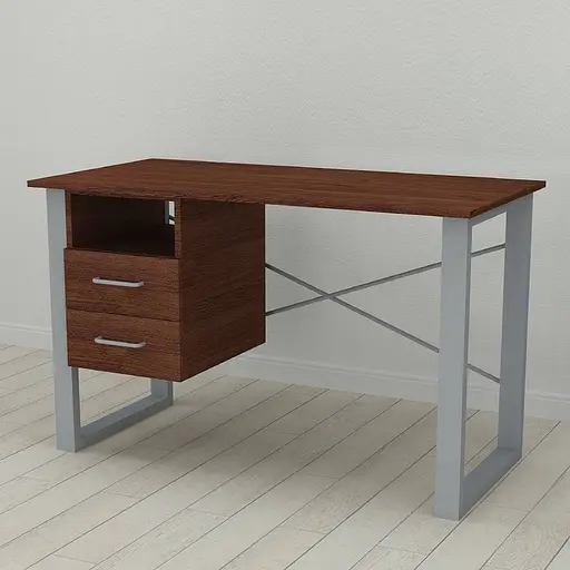 Письмовий стіл із ящиками Ferrum-decor Оскар 750x1400x600 метал Сірий ДСП Венге 16 мм (FRD-105385)