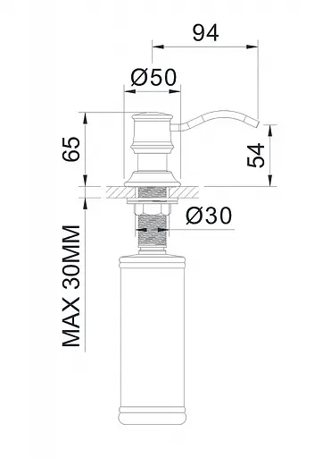 Дозатор для рідкого мила Imprese Podzima Zrala ZMK02170830, Чорний - фото 2