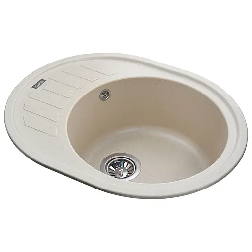 Кухонна мийка гранітна Globus Lux Arno слонова кiстка 620x500 - фото 2