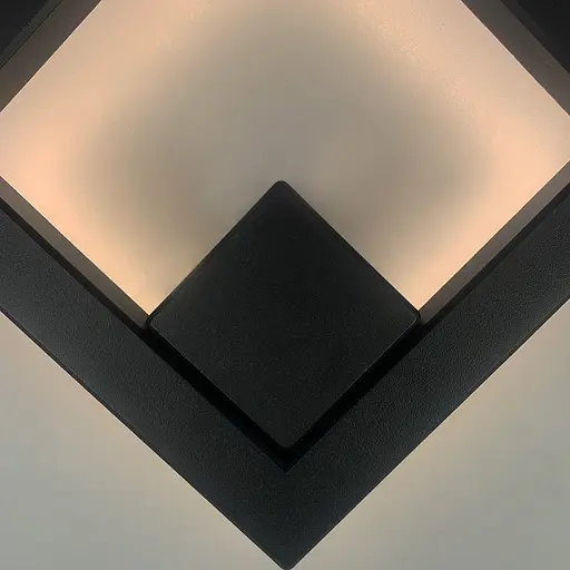 Фасадний чорний світильник у формі ромба | Line F | Арт. 9009 - фото 6