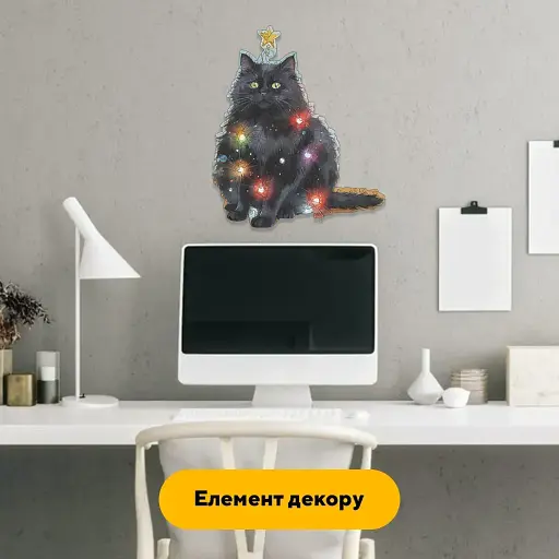 Дерев'яний фігурний пазл Пухнаста Ялинка, А2, Дерев'яна коробка 300+ елементів - фото 5