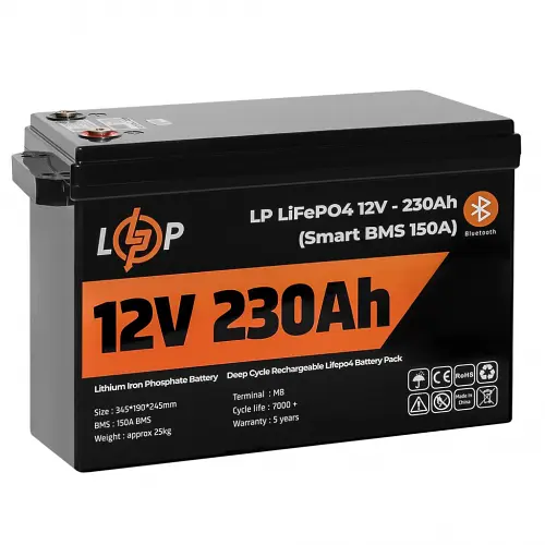 Аккумулятор LogicPower LiFePO4 12V (12,8V) - 230 Ah (2944Wh) (Smart BMS 150А) с BT пластик - фото 5