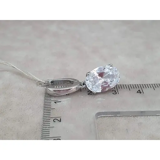 Серебряные серьги Агни СУДАРЫНЯ с фианитом. 2593/9Р-CZ - фото 5