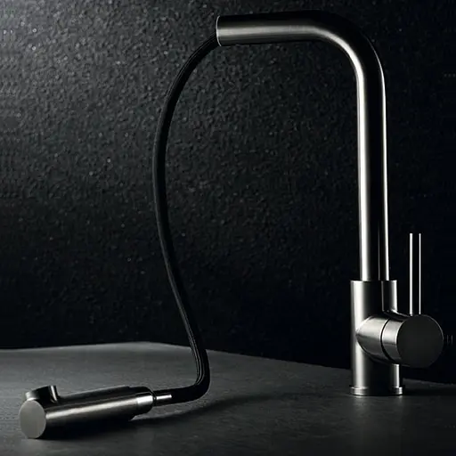 Змішувач для кухні Imex S316 з висувним виливом нержавіюча сталь GCE006/AC Нержавіюча сталь - фото 5