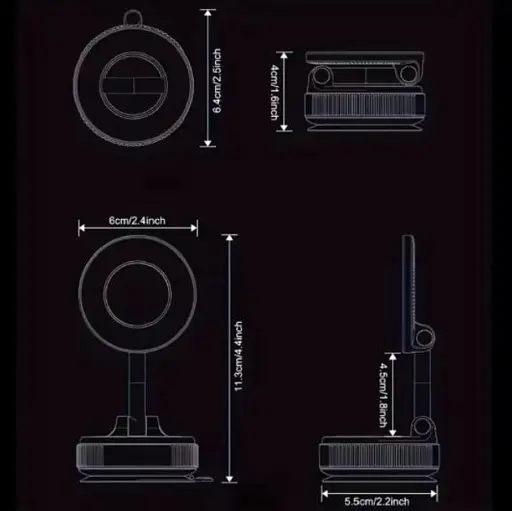 Магнитный держатель для телефона X68/K007с вакуумный присос 360°  - фото 3