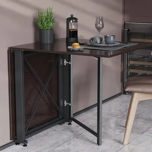 Стіл-книга трансформер Оріон 2 Ferrum-decor 750x1520x730 Чорний метал ДСП Венге Магія 16 мм (FRD-105428)