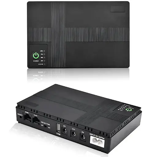 Джерело безперебійного живлення для мережевого обладнання DC1018P 12V/ 9V/ 5V 10400 mAh Чорний - фото 2