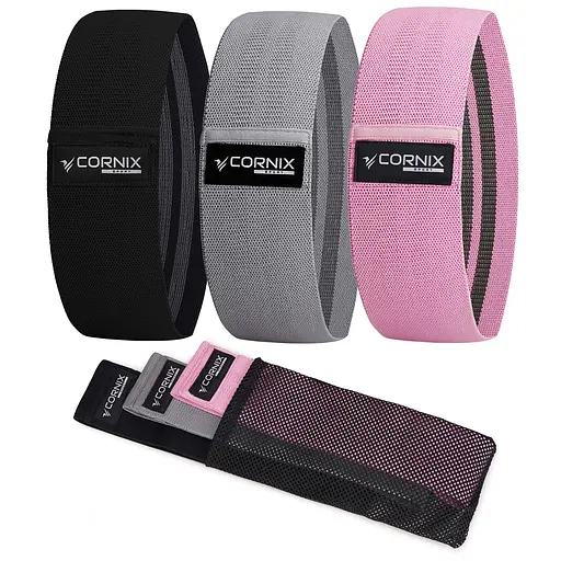 Резинки для фітнесу та спорту Cornix Hip Band набір із тканини 3 шт. XR-0050 - фото 2