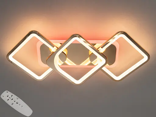 Світлодіодна люстра квадратна з пультом, димером, підсвічуванням, 75 Вт - фото 1
