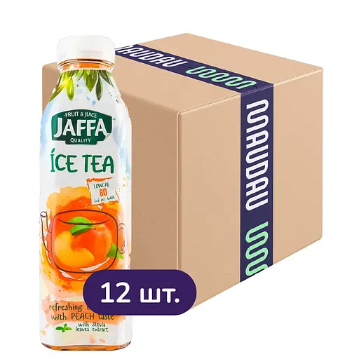 Упаковка холодного чая Jaffa Ice Tea черный со вкусом персика 6 л (500 мл х 12 шт.)