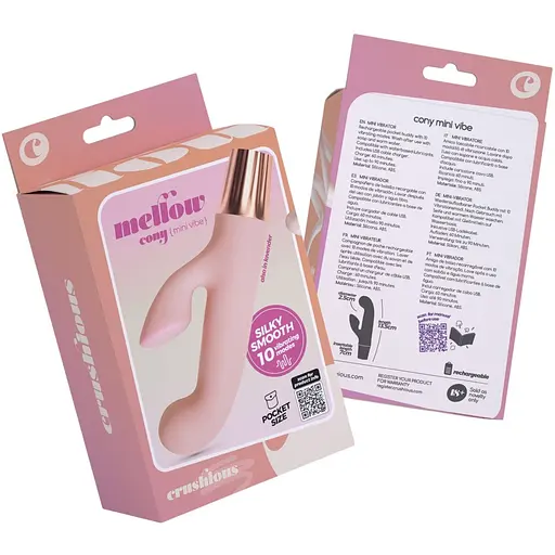 Міні-вібратор Crushious Mellow Cony рожевий 13.5 х 2.5 см - фото 8