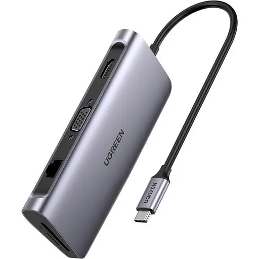 Хаб-адаптер мультипортовый Ugreen 9-in-1 HDMI Ethernet USB-C Hub (40873)