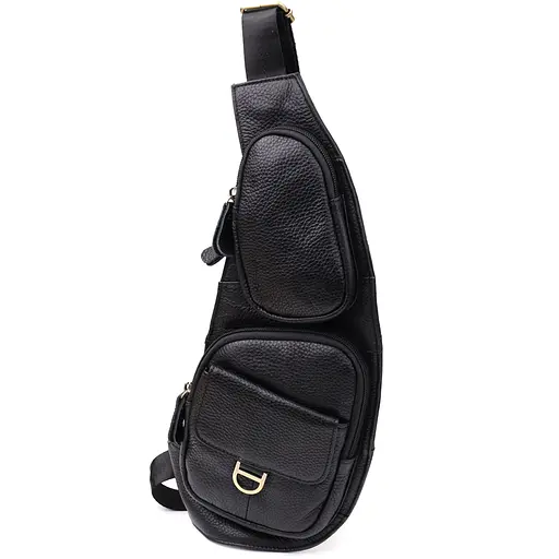 Чоловіча сумка через плече із зернистої натуральної шкіри Vintage 15х35х3 см sum0027486 - фото 1