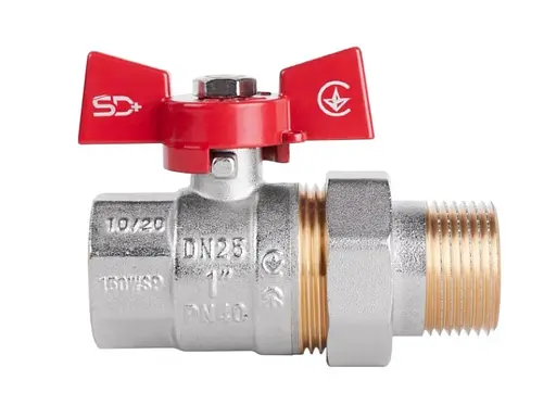 Кран кульовий Thermo Alliance "Американка" Standart 1" ВЗ прямий, латунь, PN40, метелик SD220NW25PN40 - фото 2