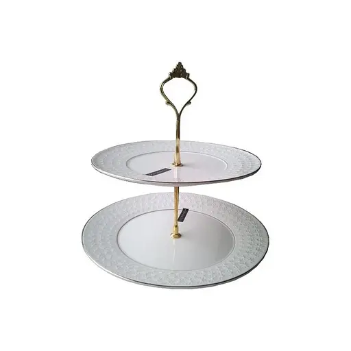 Фруктовниця 2-ярусна порцелянова Interos 8.25/10" біла (0133-А)