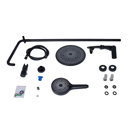 Душова система універсальна Qtap Slavonice на три споживача (з виливом) QTSLA111BLM45911 Black matt, Чорний матовий - фото 12