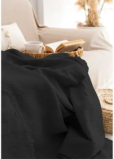 Плед-покривало Cotton SARRA бавовна темно-сірий євро 200х230 см TC303376079 - фото 2