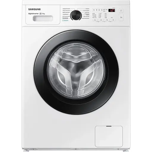 Стиральная машина Samsung WW60AG4S00CEUA White 6кг фронтальная 12 программ дисплей 1400 об/мин класс энергопотребления A+++ 85x60x45