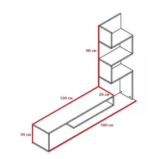 Модульная стенка для гостиной Гербор Снейк Нимфея Альба + Дуб сонома (GRB-1928) - фото 2