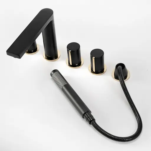 Смеситель для ванны Rea Icon на борт ванны black matt REA-B3622 Черный матовый - фото 3