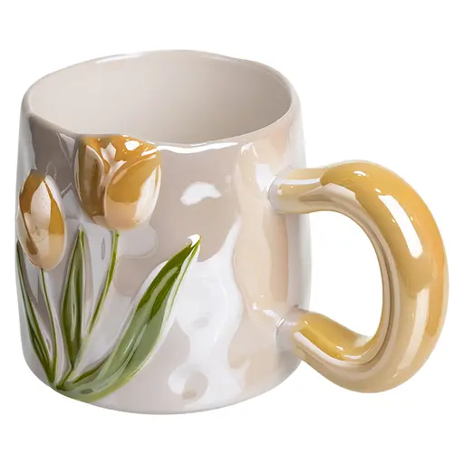 Чашка порцелянова Yiwu Тюльпан 400 мл жовтий Yiwu FM-40B - фото 3