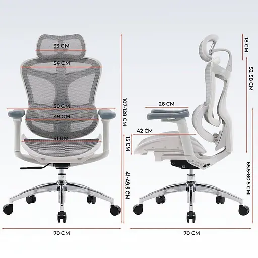 Игровое кресло Sihoo DORO C300L Mesh White (DORO-C300L-A3-102) - фото 13