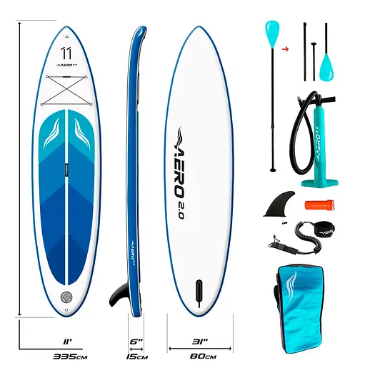 Надувная SUP доска Aero Board 2.0 (335х15х80см) 11' Blue Ocean - фото 2