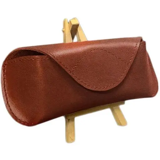 Кожаный чехол для очков BlankNote Краст с клапаном на магните Светло-коричневый  - фото 1