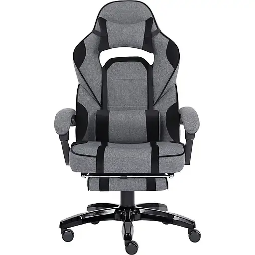 Геймерское кресло GT Racer серое с черным (X-2749-1 Fabric Gray/Black Suede) - фото 1