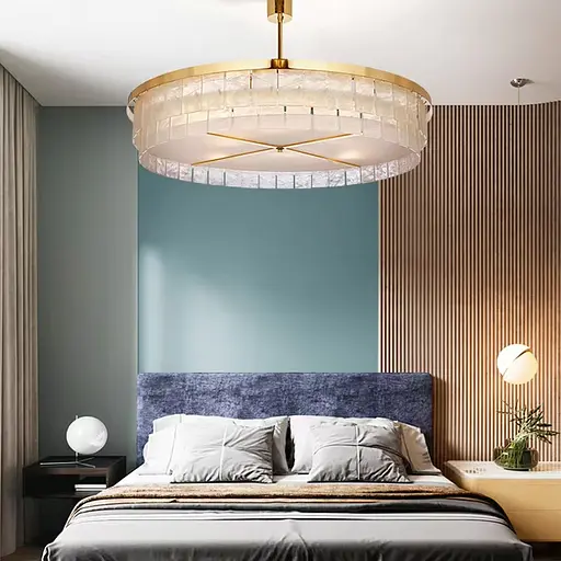 Подвесная люстра с акриловыми матовыми пластинами Ø 80 см Ст. MJ221-800 AB | Line F - фото 1