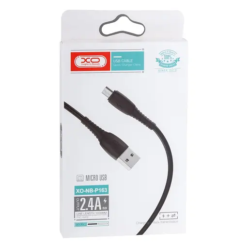 Кабель XO NB-P163 2.4A USB cable for micro 1 м Черный - фото 2