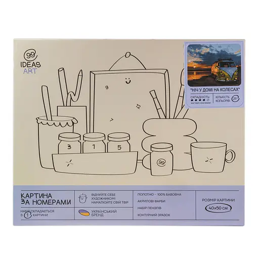 Набор для росписи "Ночь в доме на колесах" 40*50 см, IDEA2-GX46260, ТМ "99IDEAS" - фото 4