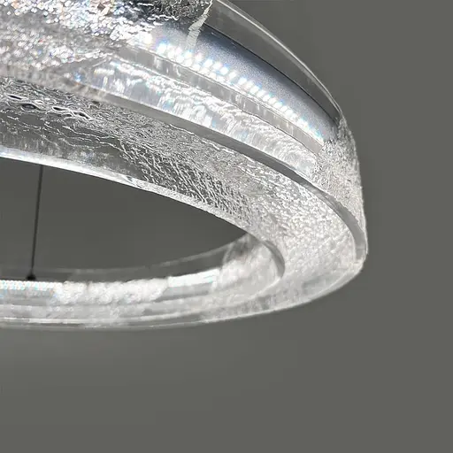 Люстра з підвісним корпусом з прозорого рельєфного акрилу Ø 80 см | Line F | Арт. MJ372-800 BK - фото 5