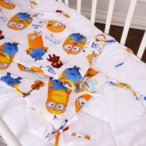 Сплошной бортик в кроватку MirSon Kids Time 20-0036 Minions 30х180 см (2200009665400) - фото 3