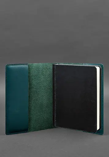 Шкіряна обкладинка для блокнота 6.0 (софт-бук) зелена - фото 4