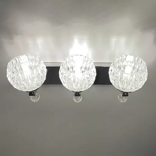 Вишуканий стіновий світильник у корпусі кольору чорний хром Line F Арт. 10130/3  - фото 3