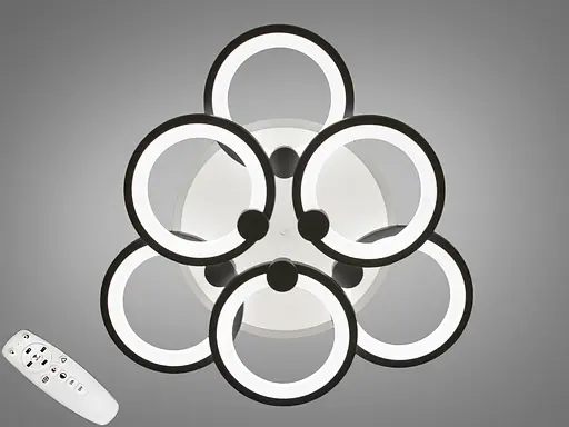 Сучасна стельова люстра з пультом, дімером, підсвічуванням, 115W - фото 1