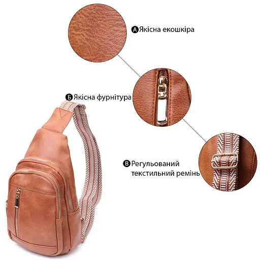 Слинг сумка для женщин Vintage из экокожи 18.5х29х8 см sum0026961 - фото 4