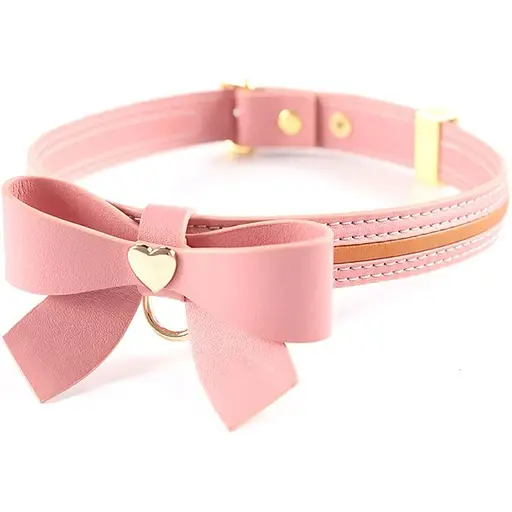 Поводок Lockink Sevanda Love Heart Butterfly LeaTher Collar Set - Pink - фото 2
