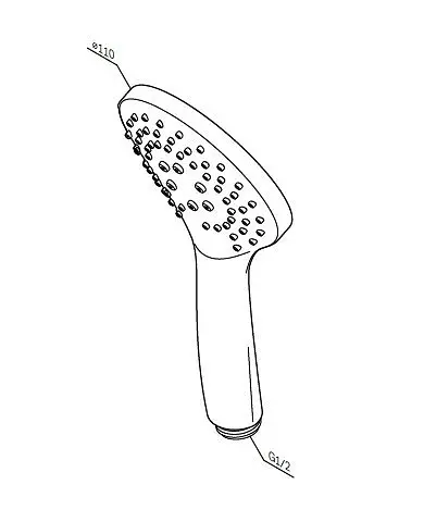 Ручной душ Am.Pm Gem 110 мм хром F0290000, Хром - фото 3